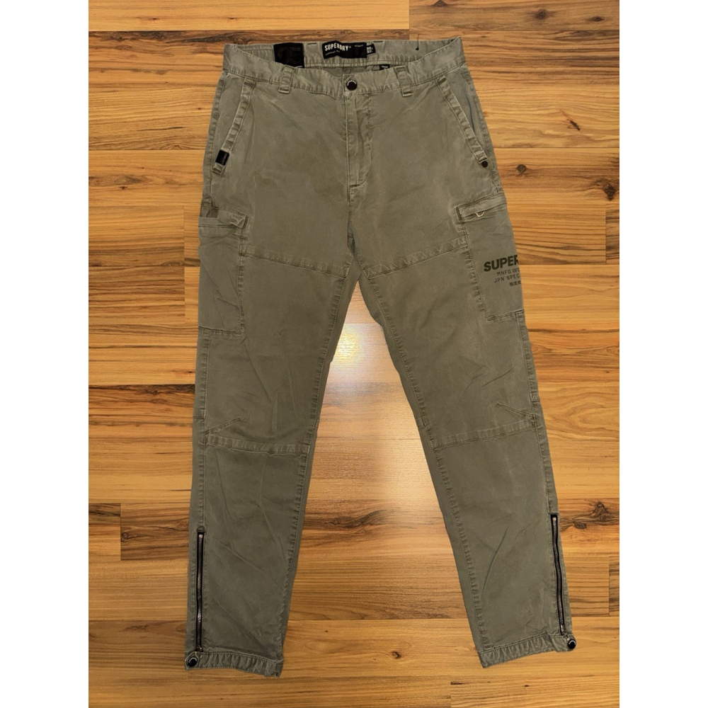 Superdry Surplus NY 05 Taper Cargo Pants Olive Military Streetwear 30x32 *READ*